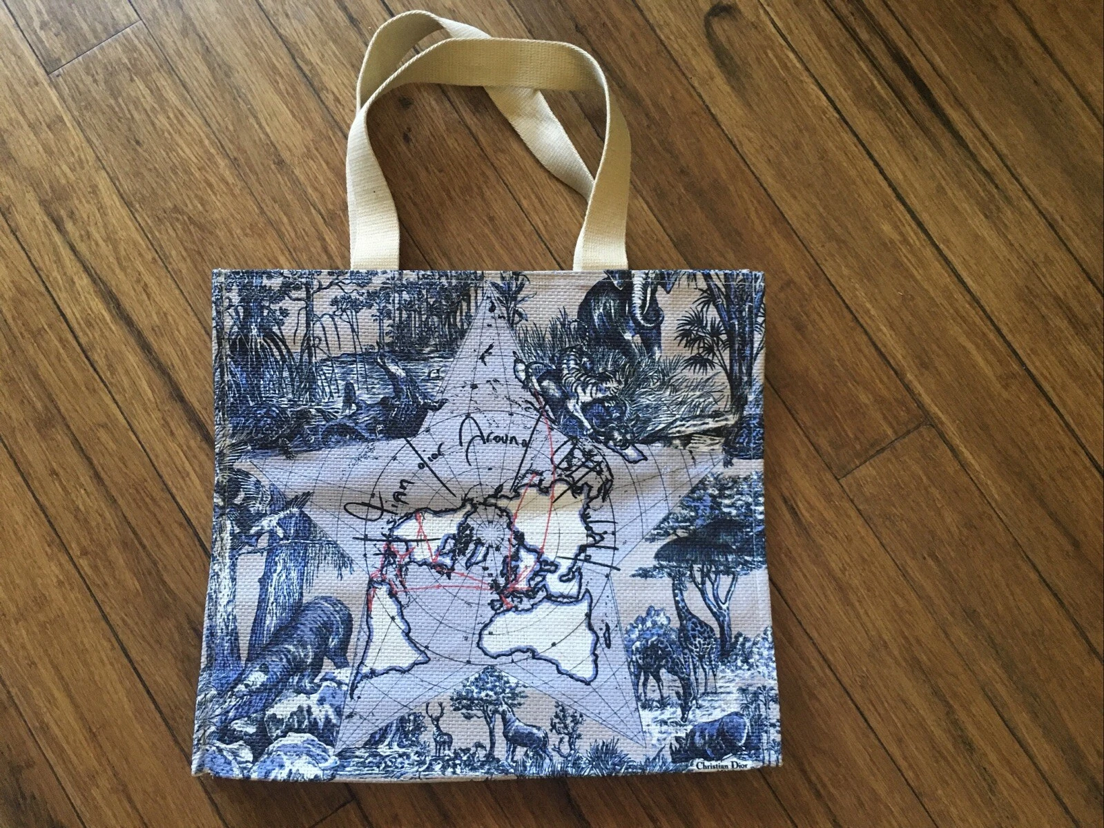 Sac fourre tout Christian Dior plage / shopping paille GWP