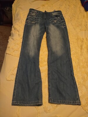 Lucky Brand Billy Straight Blue Jeans Kids Girls 18 Distressed