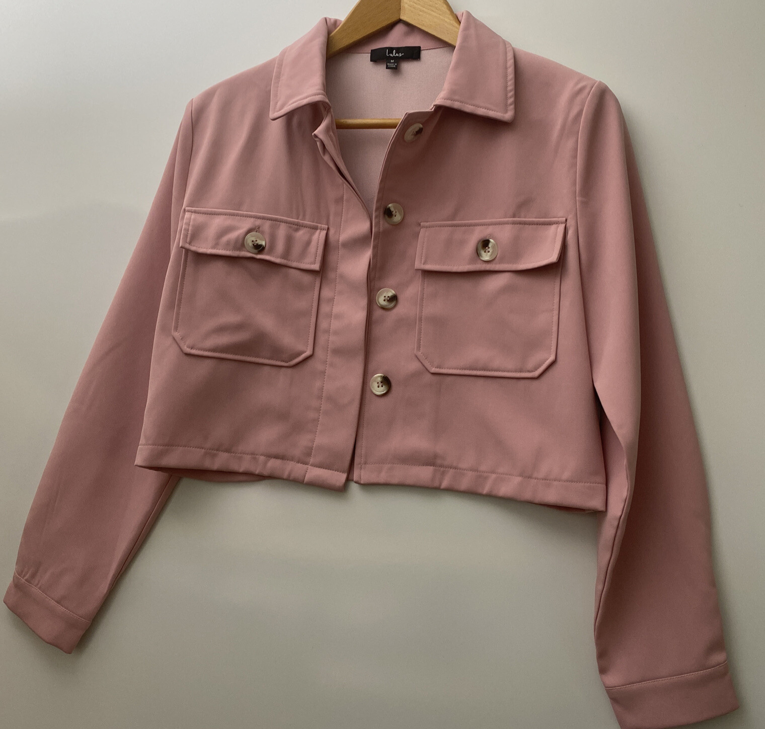 Lulus Jacket Cropped Pink Medium - image 2