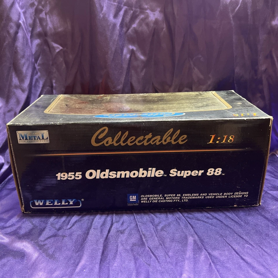 Oldsmobile Super 88 1955 convertible fundido a presión escala 1:18 rojo blanco nuevo Foto 4 de 4