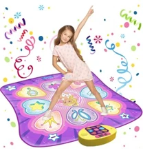 SUNLIN Dance Mat Rhythm Step Play Mat Dance Game Toy for Girls With LED Lights