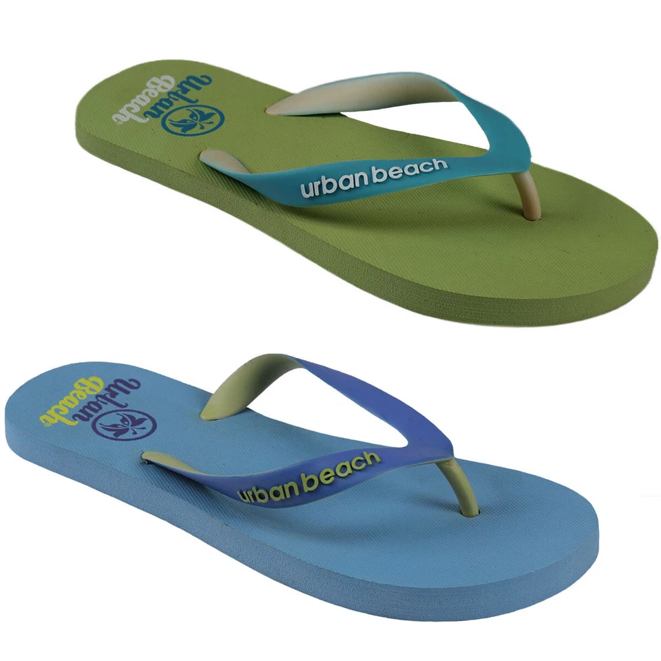 URBAN BEACH Ladies Toe Post Flip Flops Womens Summer Pool Beach Flat Sandal SHOWER GYM NEW