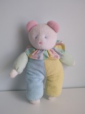 Eden Vintage Pastel Bear Baby Terry Cloth with Striped Ruffle Collar Plush 12"