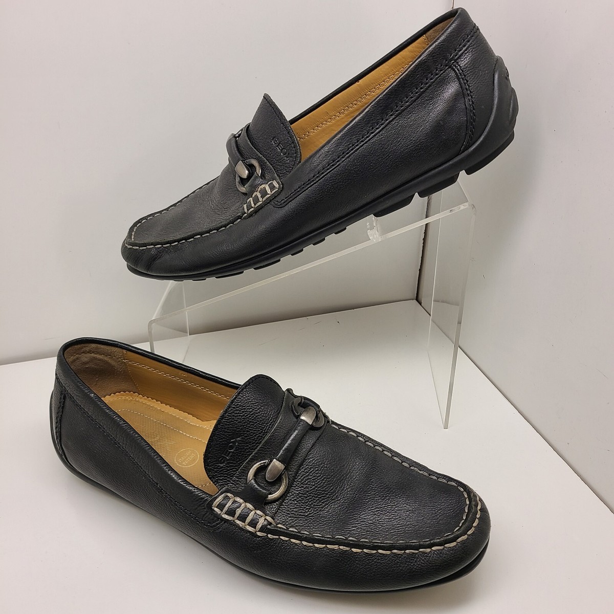 Geox Driving Shoes Respira Leather Horse Bit Size 44 US 11 Black Slip on Geox Respira Mens Giona Leather Loafer Driving Moccasins  main image 4