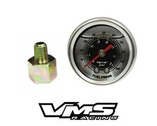 Vms Racing 0-100 Psi Fuel Rail Pressure Gauge Black For 86-95 Ford Mustang 5.0l