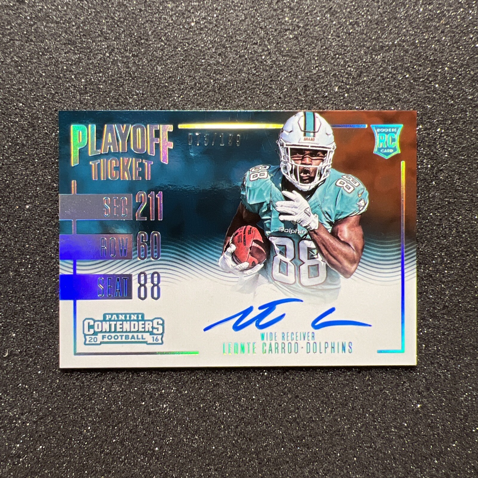 Leonte Carroo Panini Contenders #373 Autograph-Playoff Ticket