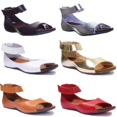 Justin Reece England Womens Ankle Strap Open Toe Leather Sandals Size ...