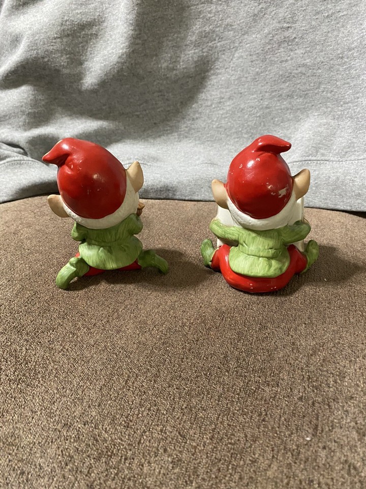 Vintage Home Interiors Homco Porcelain Christmas Toymaker Elves Set of