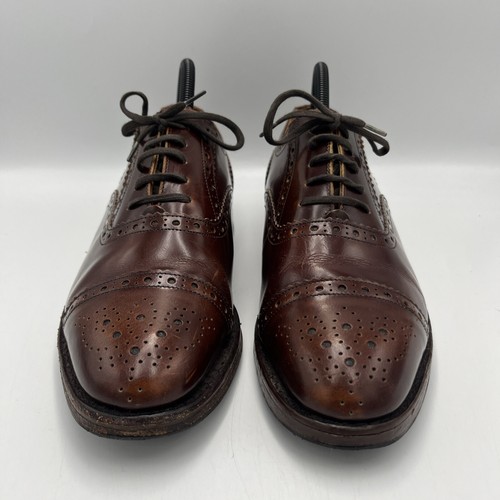 Loake Shoemaker Tan Brown Leather Oxford Brogue Shoes Men's UK 6 EU 40 US 7 - Picture 8 of 10