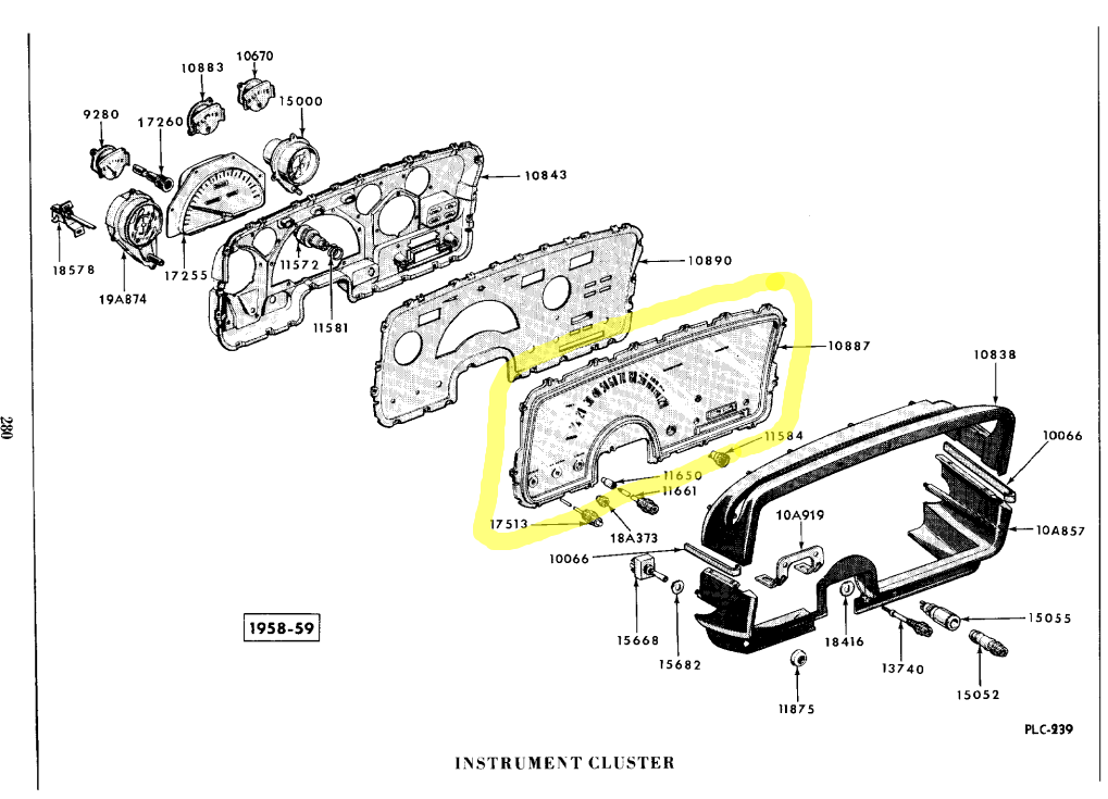 NEW Lincoln 1958-1959 Dash Speedometer Cluster Lens Replacement
