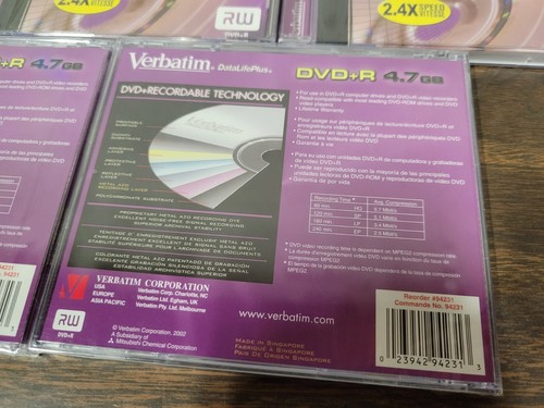 Verbatim DataLifePlus DVD+R 4.7 GB Data 120min 2.4x DVD RW CD-RW Imation Lot - Picture 4 of 4