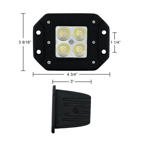3" LED Square Pod Flush Mount Spot Light Boat Work Truck Grill Bumper Off Road - Picture 4 of 6