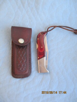 Taschenmesser U.S.A SABER STANLEES STEEL  JUM JIE DAG  J  mit Ledergürteltasche
