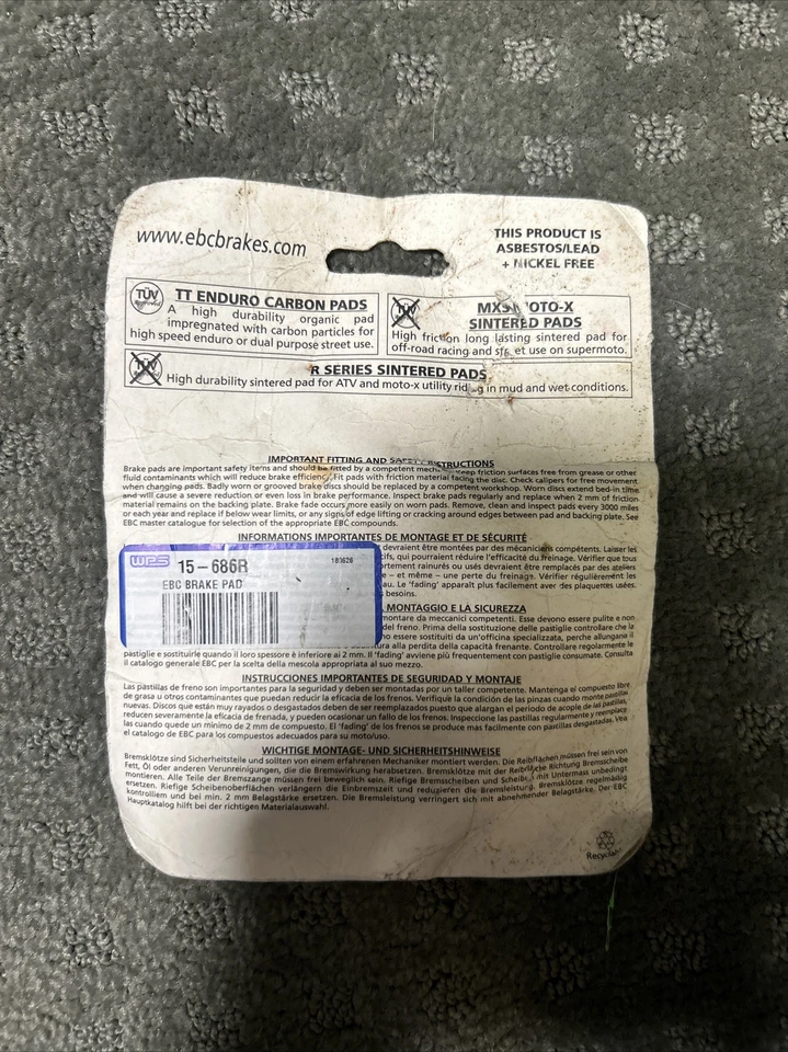 EBC R Series Sintered Brake Pads Fits Kawasaki Mule Pro-FX/FXT/DXT - Image 2 of 2