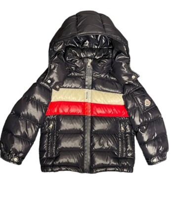 Moncler Enfant Jungen Dell marineblau gepolstert Reißverschluss Kapuze Giubbotto Größe Alter 4 UVP 440 £