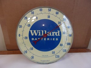 SUPER RARE WILLARD BATTERIES PAM THERMOMETER ORIGINAL WITH BLUE.BLUE FACE..WOW!!