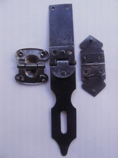 Lot de 3 charnières en fer, fermoir caisse malle coffre porte