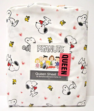 Peanuts Snoopy Queen Sheet Set Berkshire Valentines Hearts Woodstock NEW