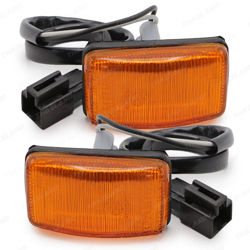 Set Side Turn Signal Marker Light Lamp For Toyota Land Cruiser FJ80 1989 - 1996 - Image 4 of 4