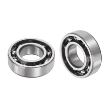 2pcs Deep Groove Ball Bearings 25x52x15mm Chrome Steel Ball Open Type ABEC1