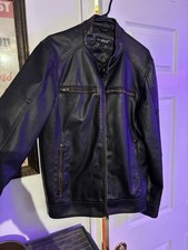 Black Rivet Decrum Mens Leather Jacket – Cafe Racer Style Real Lambskin Medium