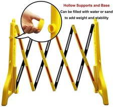 Folding Safety Barrier 2.5m (Crowd Control Retractable Expandable Yellow Temp)