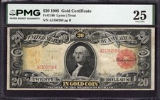 1905 $20 Gold Certificate PMG 25 Fr.1180 Item #2383035-002
