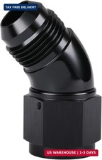 45 Degree 10AN Male to 10AN Female Swivel Full Flow Fitting Adapter Coupler Alum