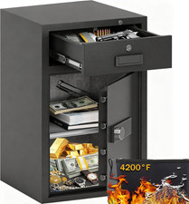 Heavy Duty 5.1 Cub Digital Drawer Safe with Lock, Vibration Alert & Fireproof Ba