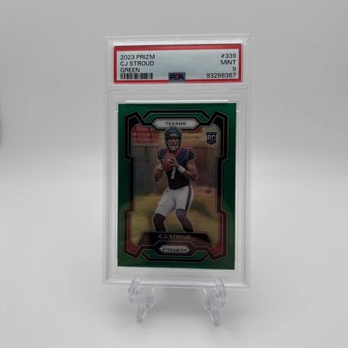 2023 Panini Prizm Football - Green Prizm Rookie CJ Stroud #339 - PSA 9 MINT
