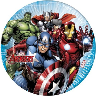 Mighty Avengers von Marvel Party 8 Stck Pappteller Größe 23cm Ø Kindergeburtstag