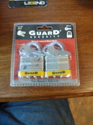 2 Pack Laminated Steel Padlock 1-1/2 In. 38mm Keyed Alike Brass Cylinder 4 keys