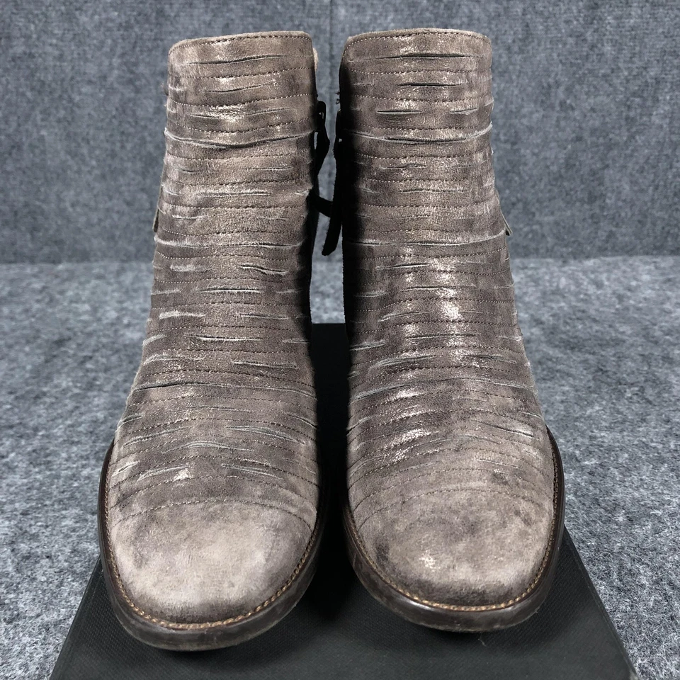 Botines de gamuza Paul Green para mujer talla 7,5 marrón topo tacón bloque Foto 4 de 4