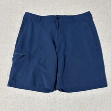 Magellan Outdoors Water Repellent Blue Shorts Flat Front Cargo Pocket Mens Sz 36