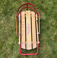Vintage Flexible Flyer Baby / Toddler Push Sled Model No. 28 Christmas Decor