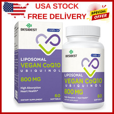 Liposomal Ubiquinol CoQ10 800 MG Softgel, High Absorption CoQ10-60 Vegan Softgel