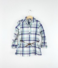 Carters Green Blue Plaid Long Sleeve Belted Dress Girls Size 5