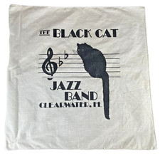 Suncoast Jazz Festival Clearwater FL Vtg 80s Souvenir Black Cat Band Linen Decor