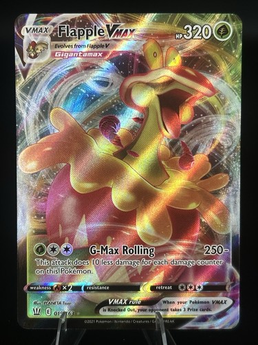 SINGLE STRIKE MASTER FLAPPLE VMAX 019 TRIPLE RARE HOLO
