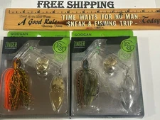LOT OF 2 Googan Squad Zinger Spinnerbait 3/8 OUNCE 2 COLORS SHOWN FREE SHIPPING