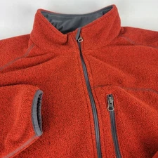 Duluth Full Zip Fleece Jacket L Men Coat Rust Red POCKETS Soft Layer Hike Camp