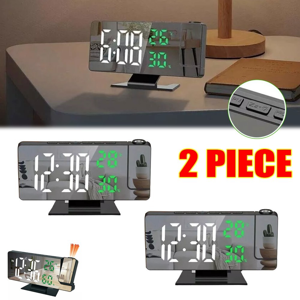 With 180&deg; Projector Multifunctional Clock