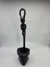 Vintage carved wooden ceremonial ladle or offering bowl