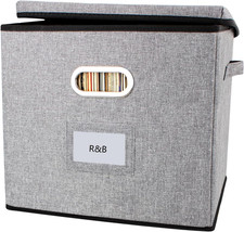 Vinyl Record Storage Box Hold 100 12" Albums Stackable LP Storage Bin with Lid