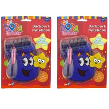 2 Pack Dora the Explorer Backpack Notebook with Star Catching Eraser NEW
