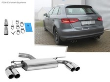  Duplex Sportauspuff Audi A3 8V Sportback ab 2012 je 2x80mm doppelwandig