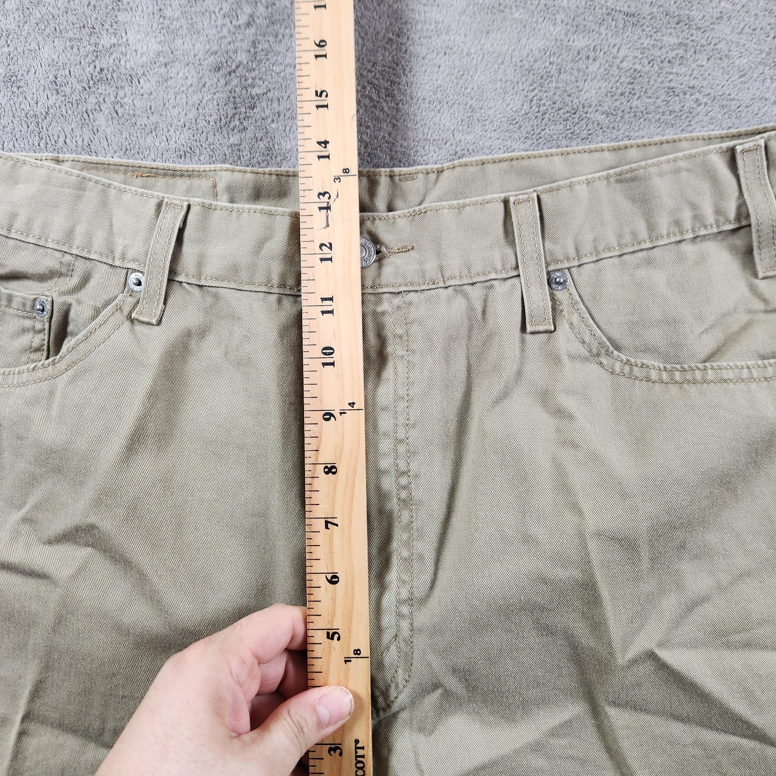 Levi's 505 Straight Fit Jeans Mens size 40x30 Tan Denim 5 Pocket thumbnail 6