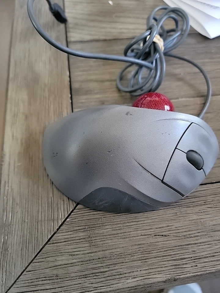 Logitech TrackMan Wheel Mouse USB Optical Trackball Mouse Silver T-BB18 Tested - Image 4 of 4