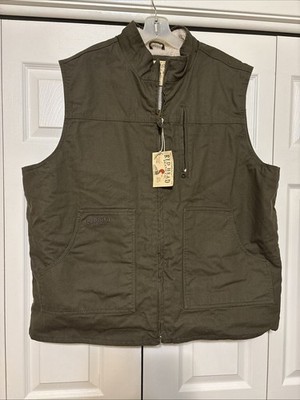 New Men's RedHead Co. Olive Duck Canvas Sherpa Lined Vest 2XL 