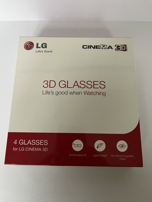 LG 3D Glasses For LG Cinema 3D TV Set of 4 AG-F310 Bundle 2012 Black New In Box